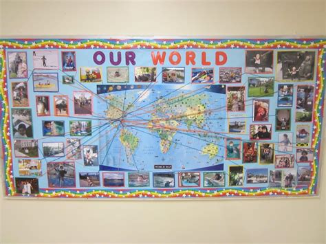 World Map Bulletin Board Set United States Map