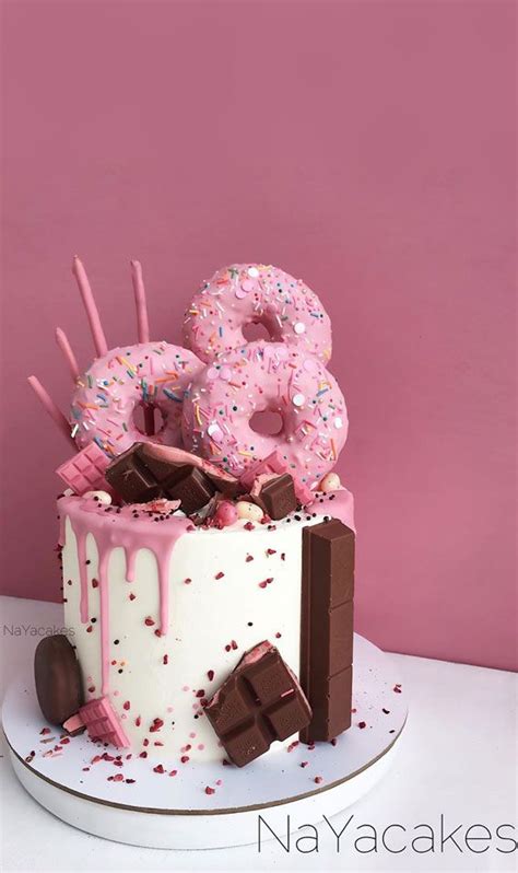 49 Cute Cake Ideas For Your Next Celebration Pink Icing Drip Cake Candy Birthday Cakes