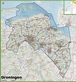 Map of Groningen province with cities and towns - Ontheworldmap.com
