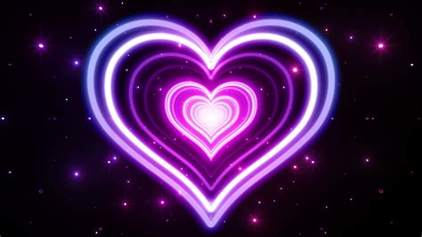 Purple Neon Heart Abstract 4k Ultra Hd Wallpaper Background Image