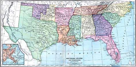 Southern States Map With Cities United States Map