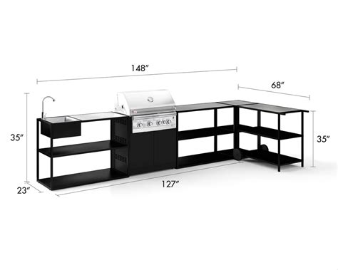 Outdoor Kitchen Series 5 Piece Modular Outdoor Kitchens Grill Not Included