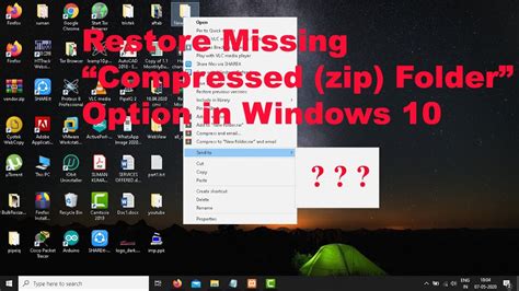 Restore Missing Compressed Zip Folder Option In Windows 10 YouTube