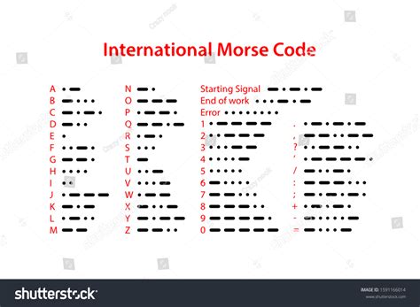 186 Morse Code Letters Numbers Images Stock Photos Vectors