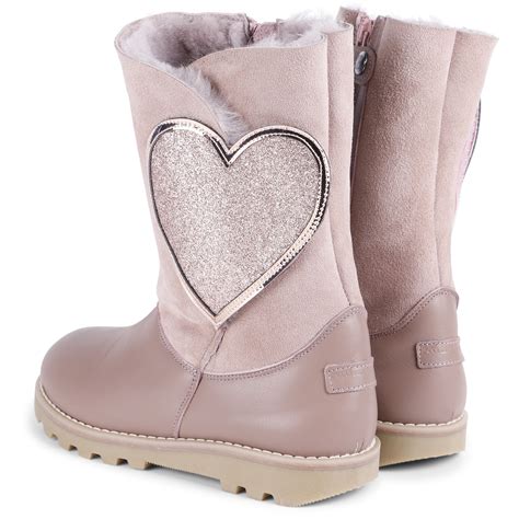Zecchino Doro Girls Glitter Heart Boots In Pink Bambinifashioncom