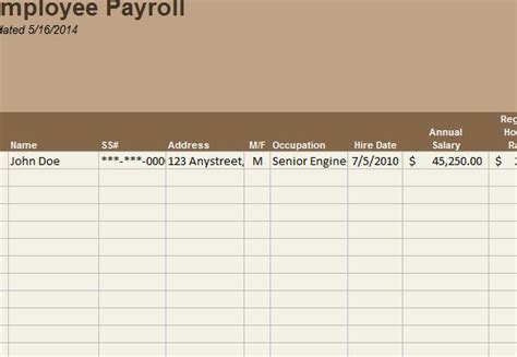 employee payroll template  excel templates