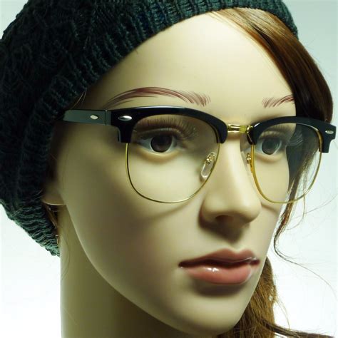 60s 70s Retro Half Rimless Metal Round Unisex Frame Clear Lens Eye Glasses New Ebay