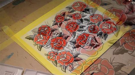 Sailor Jerry Style Roses Tattoo Flash Painting Youtube