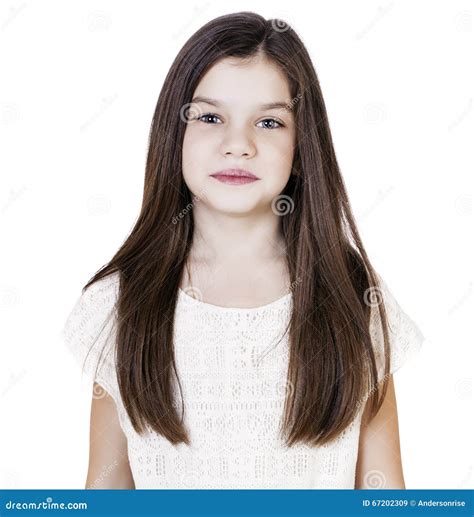 Portrait Of A Charming Brunette Little Girl Stock Image Image Of Cute