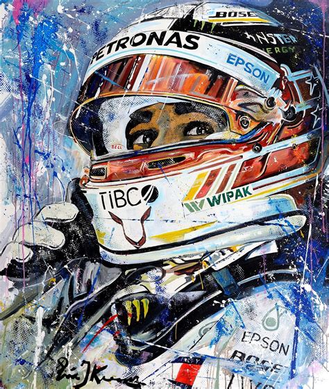 Lewis Hamilton Art Painting By Formula 1 Artist Eric Jan Kremer Auto