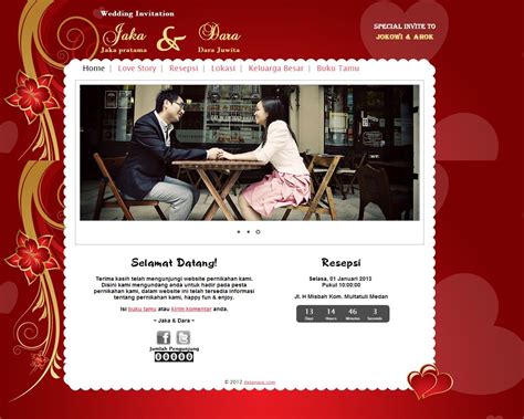 Template Undangan Pernikahan Online Tema Love Undangan Pernikahan