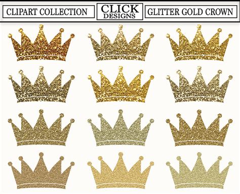 Crown Glitter Gold Digital Clipart Glitter Gold Sparcle
