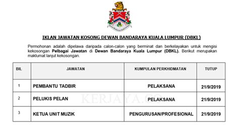 Richmantraining 12:03 am kuala lumpur. Jawatan Kosong Terkini Dewan Bandaraya Kuala Lumpur (DBKL ...