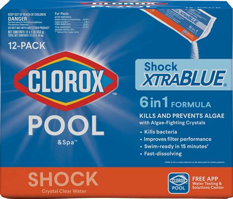 Clorox Poolandspa Shock Xtra Blue Pool Shock 12 Pack Contains 12 1 Lb