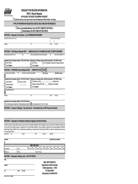 California Dmv Form Fill Out And Sign Printable Pdf Template