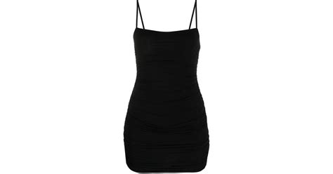 Wardrobe Nyc Ruched Slip Minidress In Black Lyst