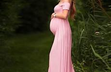 maternity dress shoot dresses maxi gown sexy pink photography shoulder off para baby pregnant pregnancy long props woman clothes women