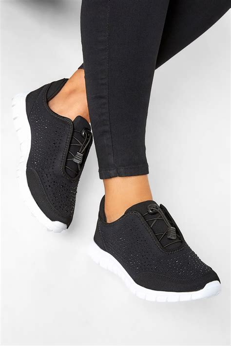 Embellished Trainers In Extra Wide Fit Ebay