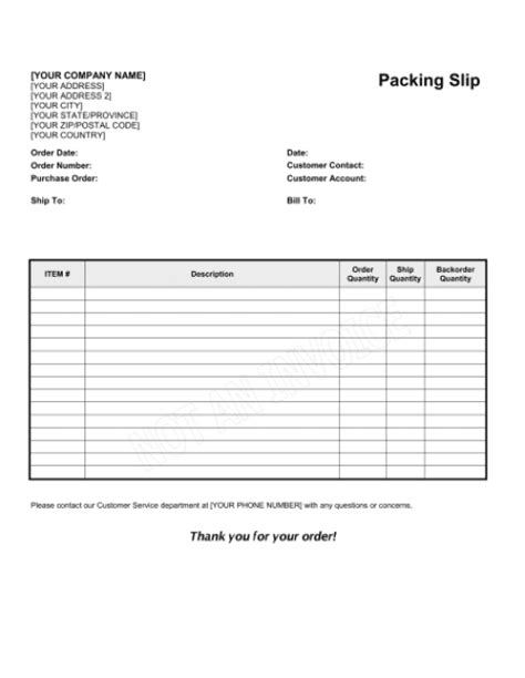 Free Printable Packing Slip Template Order Form Template Word Template Templates