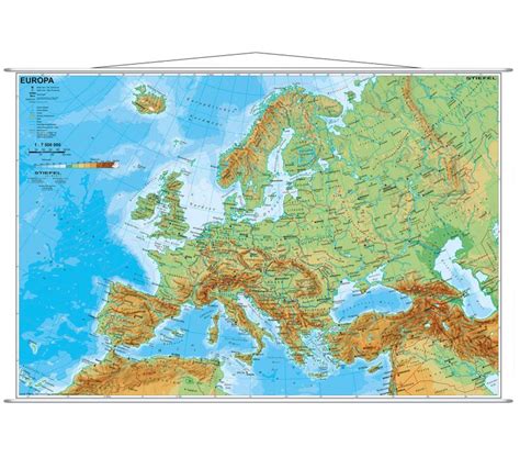 Landkarte Europa Physisch Mit Leisten X Cm