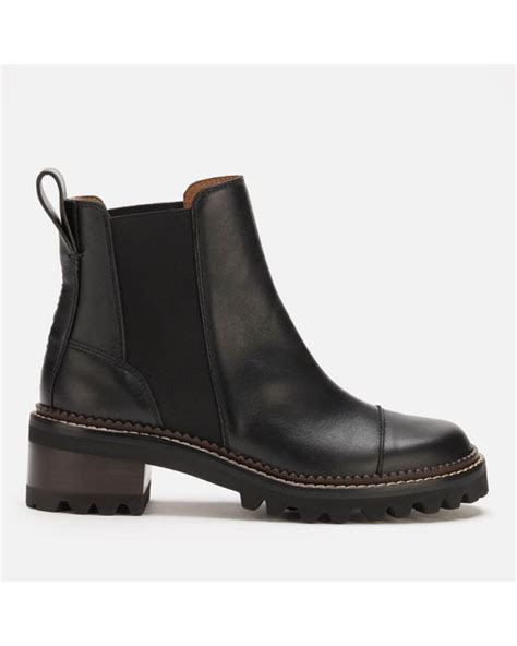 See By Chloé Mallory Leather Chelsea Boots In Black Lyst