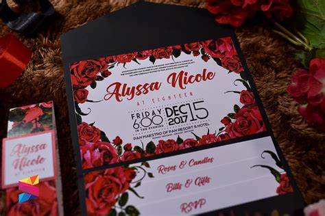 Red And Black Debut Invitation Stunro Creativeworks