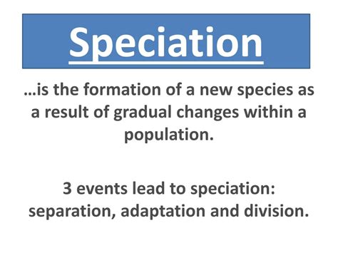 Ppt Speciation Powerpoint Presentation Free Download Id9222459