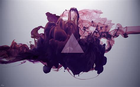 Abstract Smoke Ink Triangle Purple Wallpapers Hd