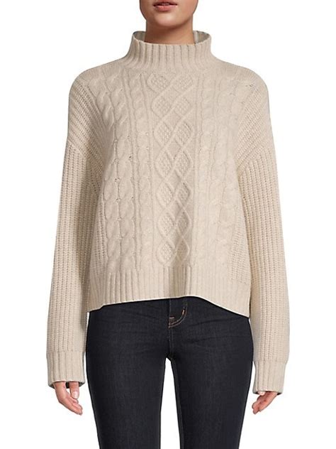 Hudsons Bay Cable Knit Cashmere Turtleneck Sweater Thebay