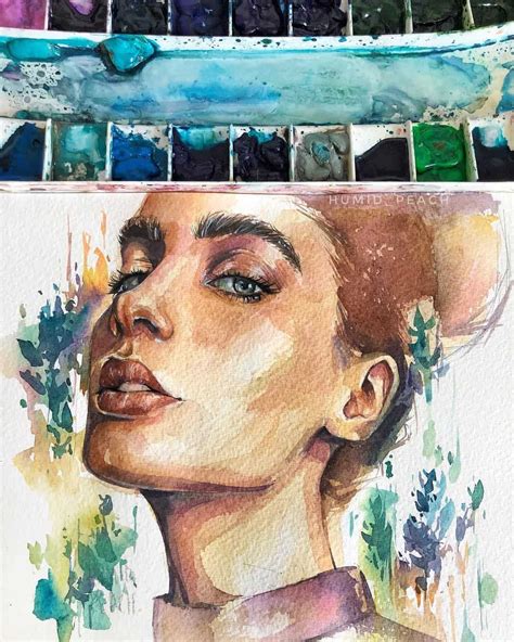 Watercolor Painting By Humid Peach Artwoonz Watercolor Art Face