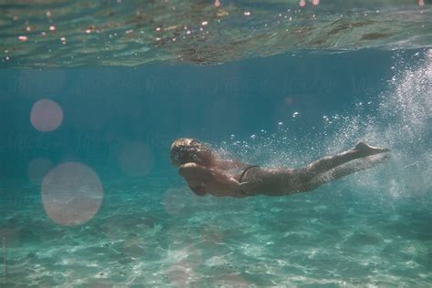 Babe Woman Underwater By Stocksy Contributor Simone Wave Stocksy