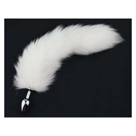 White Fox Tail With Anal Plug Butt Intruder Anus Enlarger Fetish Sex Toy