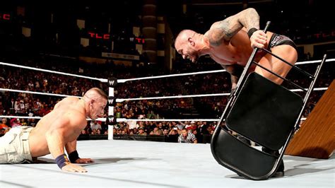 John Cena Vs Randy Orton Tables Ladders Chairs Match Photos Wwe