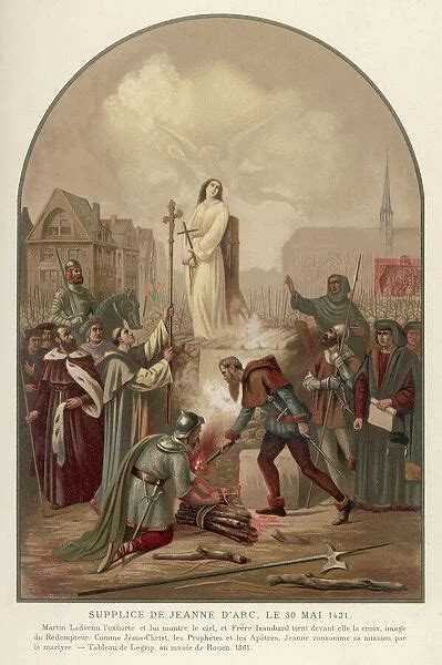 Joan Of Arc Burned At The Stake In Rouen On 30 May 1431 Photos Framed