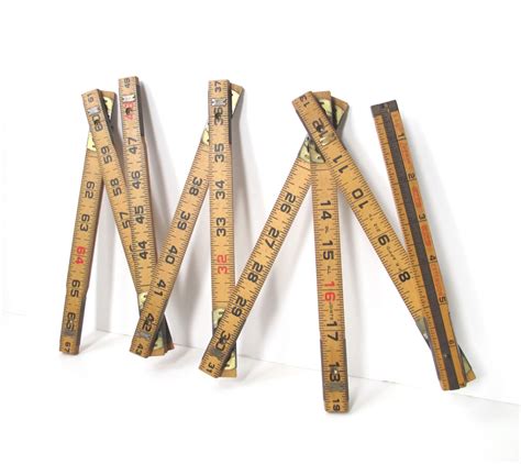 Folding Wooden Ruler 6 Foot Yardstick Rustic By Thevintageresource