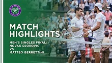 Novak Djokovic vs Matteo Berrettini | Men's Final Highlights ...