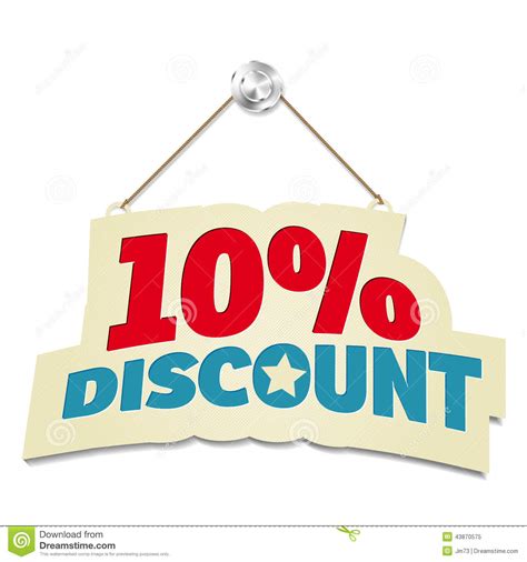 Hanging Sign With Inscription 10% Discount Stock Vector - Image: 43870575