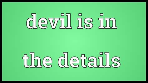 In or of the malayalam language: Devil is in the details Meaning - YouTube
