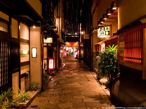 Hozenji Yokocho Osaka Old Time Alley Filled With Traditional
