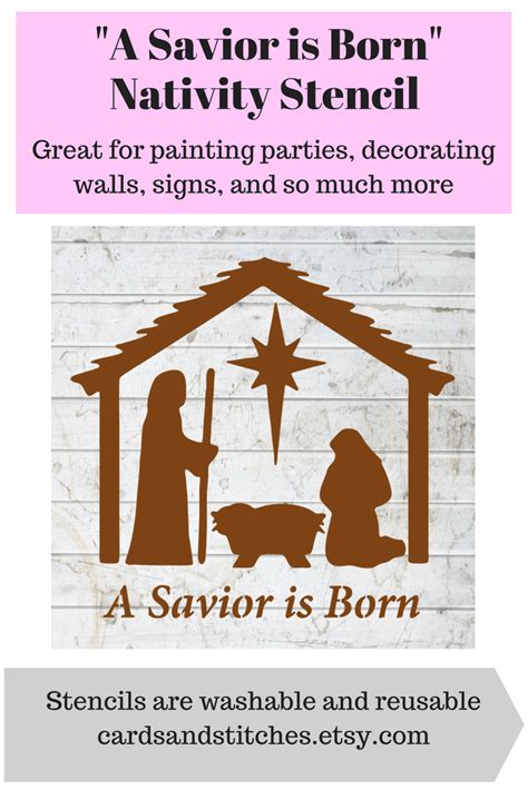 Nativity Stencil Savior Stencil Baby Jesus Stencil | Etsy ...