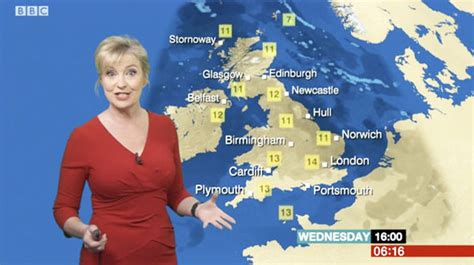 Bbc Weather Busty Carol Kirkwood Is Ravishing In Red As She Brightens Up Morning Forecast Tv