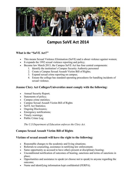 Campus Save Act 2014 What Is The “save Act”