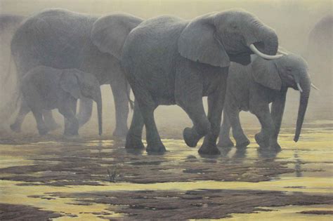Art Country Canada Robert Bateman By The River Elephants Limited