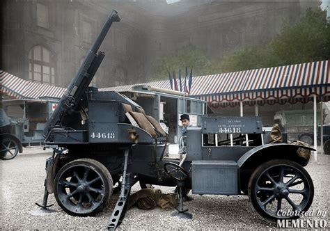 French 75 Mm Field Gun Used As Truck Mounted Anti Aircraft Artillery