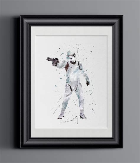 Watercolor Star Wars Stormtrooper Home Print 8 X 10 Wall Decor