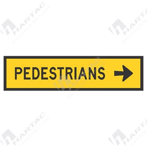 Temporary Signs Pedestrians W Right Arrow Box Edge Frame Ref Cl 1