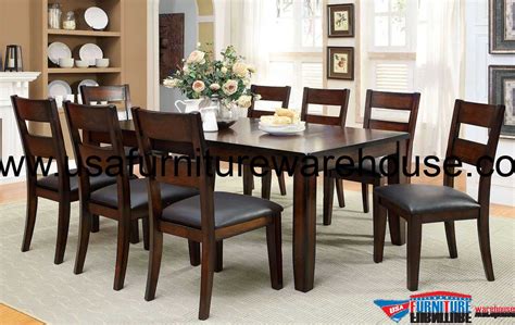 Cosmopolitan 10 piece counter set with server. 9 Piece Dickinson Dining Set in Dark Cherry Finish