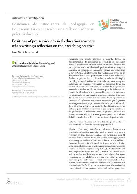 PDF Posiciones de estudiantes de pedagogía en Educación Física al