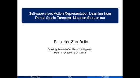 Underline Self Supervised Action Representation Learning From Partial