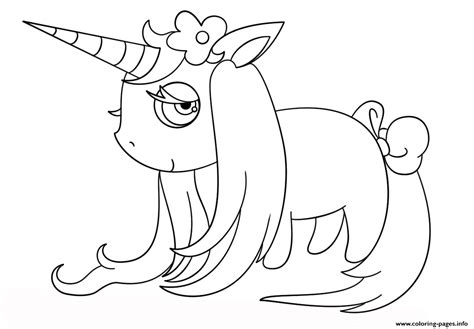 Chibi Unicorn Coloring Page Printable